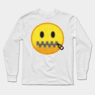 Emoji: Sealed Lips (Zipper-Mouth Face) Long Sleeve T-Shirt